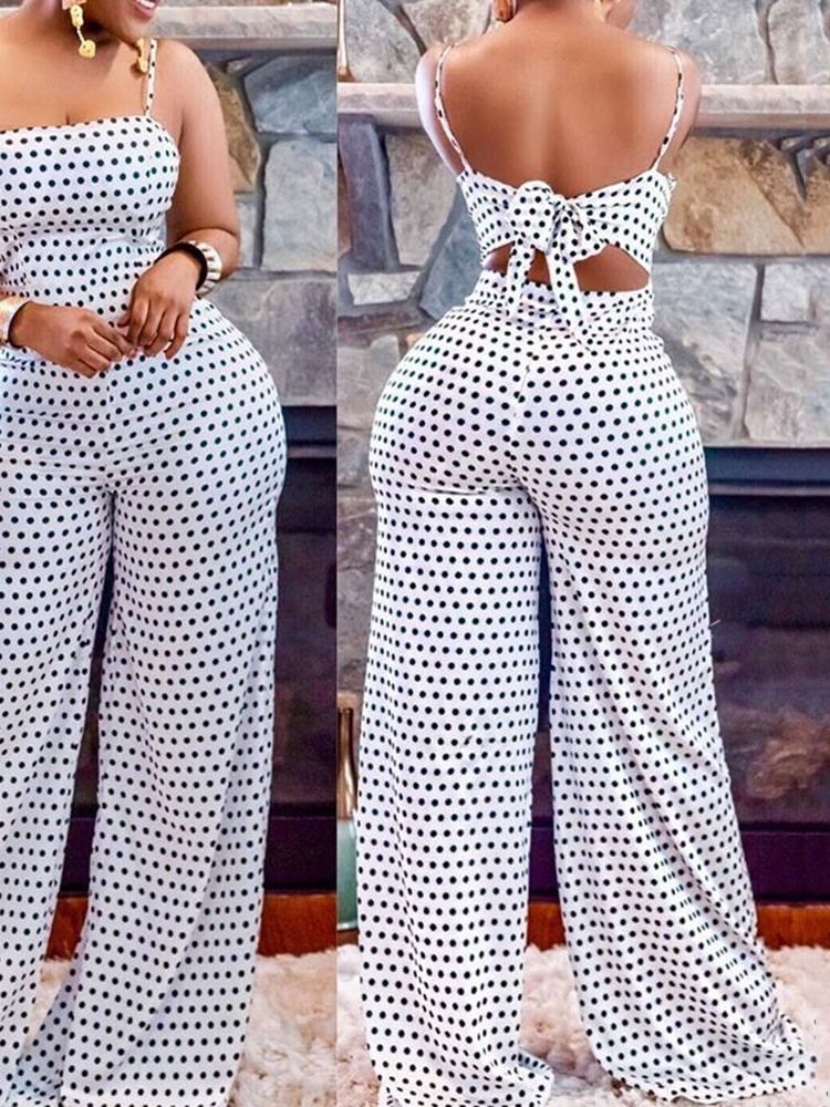 Mote Polka Dots Slim Jumpsuit I Full Lengde