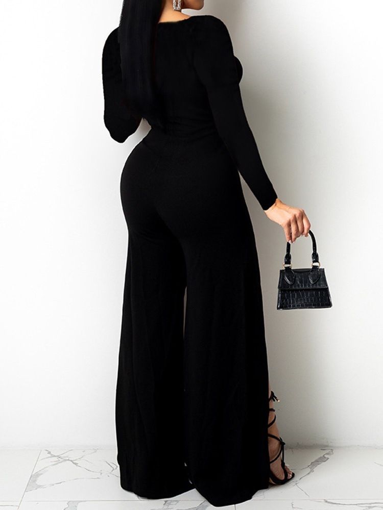 Mote Vanlig Full Lengde Mid Waist Slim Jumpsuit