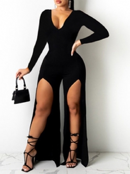 Mote Vanlig Full Lengde Mid Waist Slim Jumpsuit