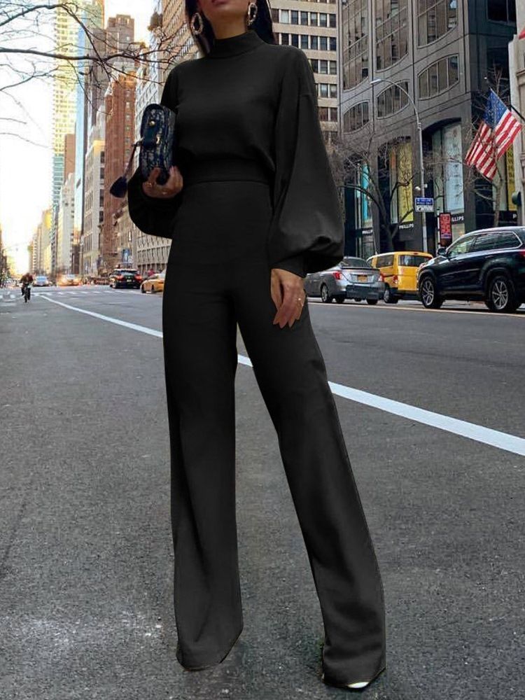 Mote Vanlig Full Lengde Slim Jumpsuit