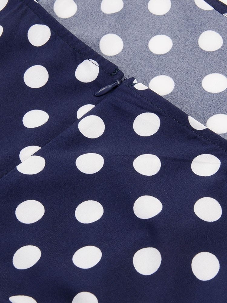 Polka Dots Beltestropp Slim Jumpsuit Med Vidde Ben