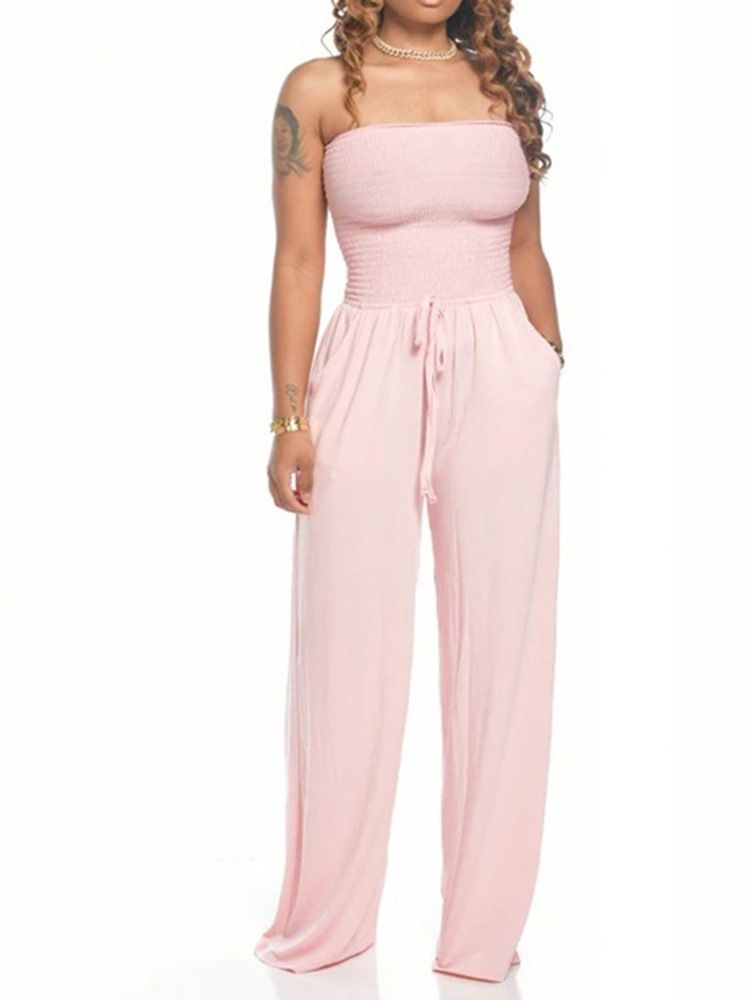 Sexy Ryggløs Løs Jumpsuit Med Midt Midje