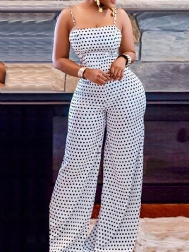 Sløyfe Polka Prikker Stropp Slim Jumpsuit