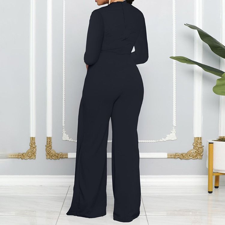 Vanlig Asymmetrisk Mote Midt Midje Rett Jumpsuit