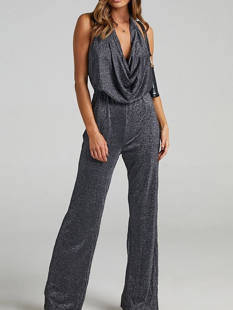 Vanlig Full Lengde Mote Høy Midje Slim Jumpsuit