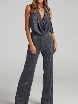 Vanlig Full Lengde Mote Høy Midje Slim Jumpsuit