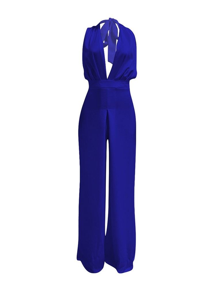 Vanlig Full Lengde Vestlige Brede Ben Slim Jumpsuit