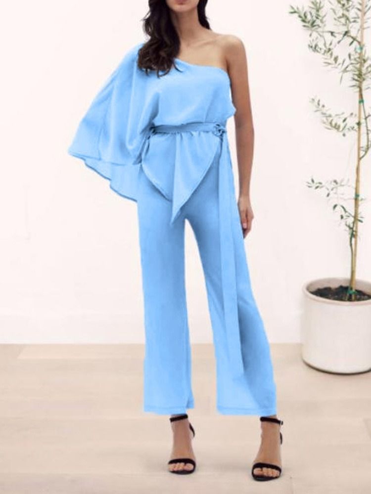 Vanlig Full Lengde Western Løs Jumpsuit Med Høy Midje