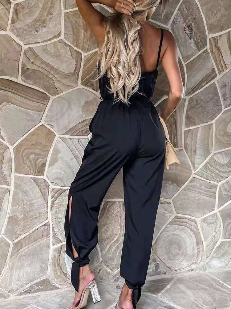 Vanlig Mote Kvinners Ryggløs Slim Jumpsuit