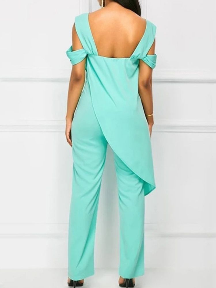 Vanlig Patchwork Slim Jumpsuit I Full Lengde