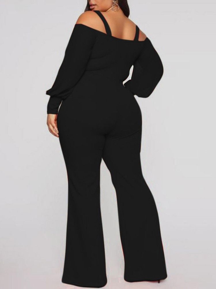 Vanlig Vestlig Hellengde Slim Jumpsuit For Kvinner