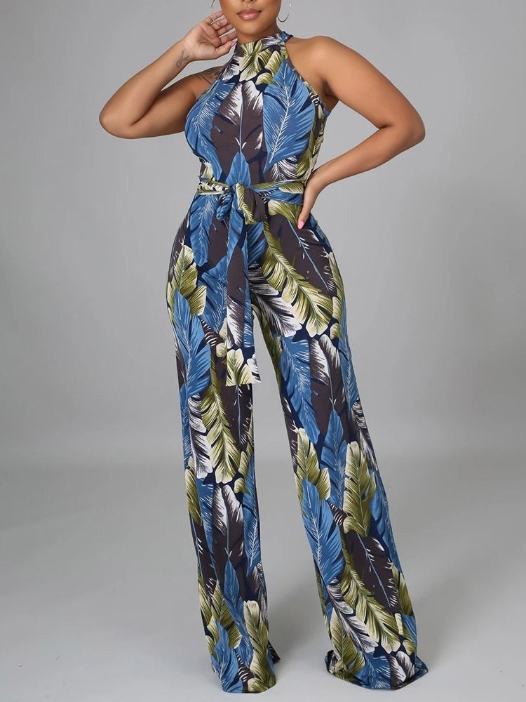 Western Full Lengde Glidelås Rett Slim Jumpsuit For Kvinner