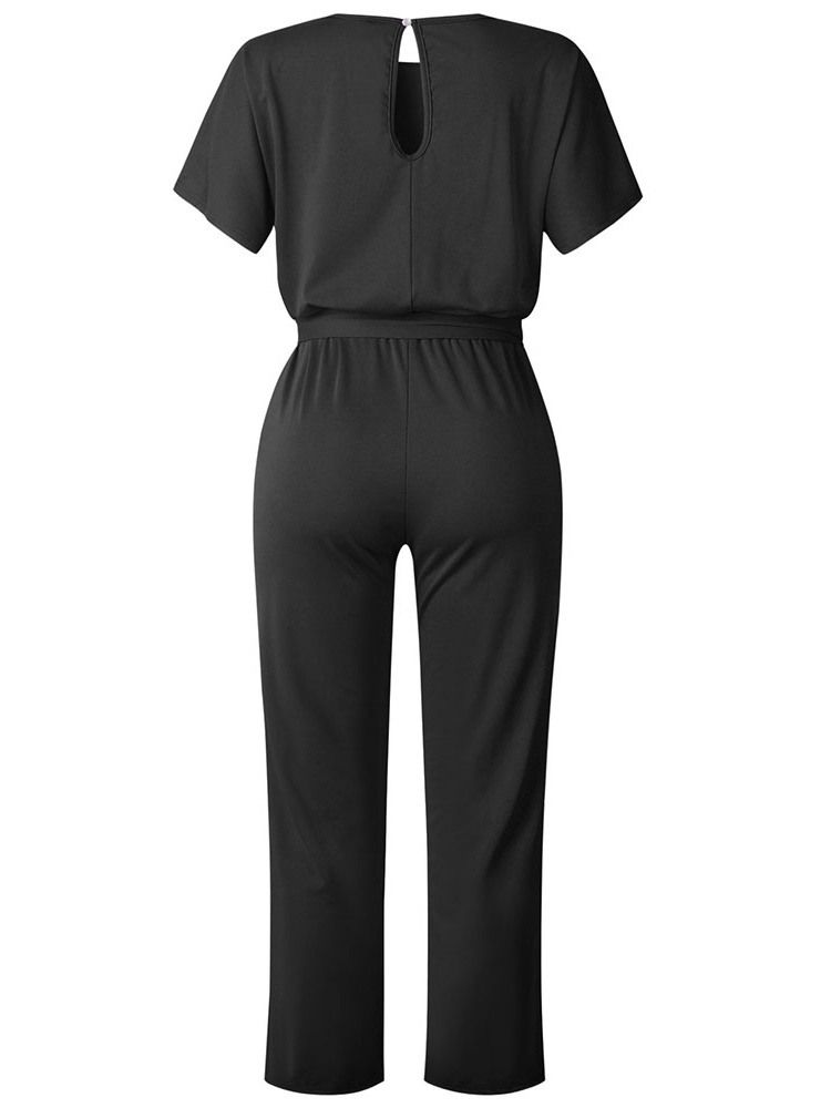 Western Hellengde Blonder Rett Slank Jumpsuit For Kvinner