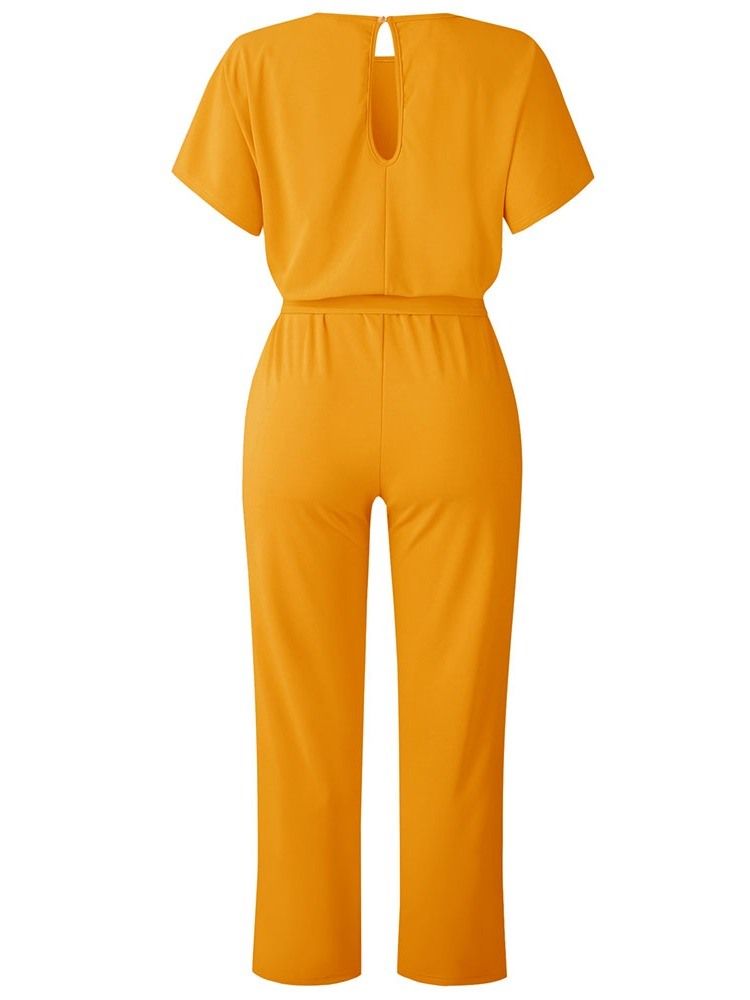 Western Hellengde Blonder Rett Slank Jumpsuit For Kvinner