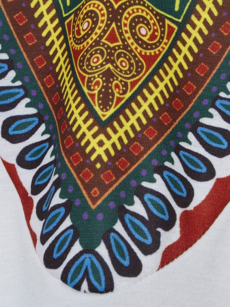 Afrikansk Mote V-Hals Dashiki Print Kortermet T-Skjorte For Menn