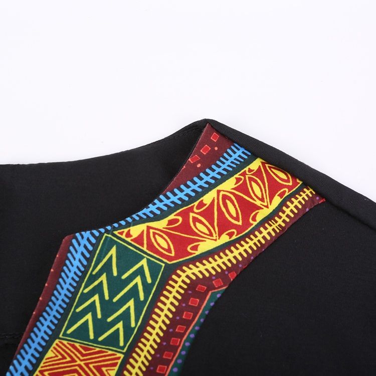 Afrikansk Mote V-Hals Dashiki Print Kortermet T-Skjorte For Menn