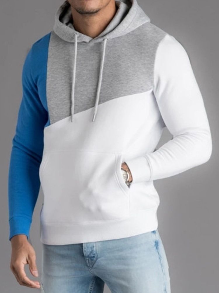 Color Block Thick Fall Pullover Hettegensere For Menn