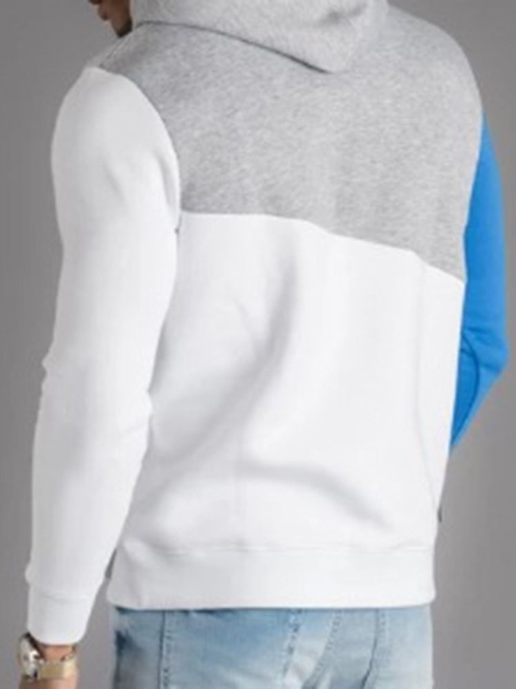 Color Block Thick Fall Pullover Hettegensere For Menn