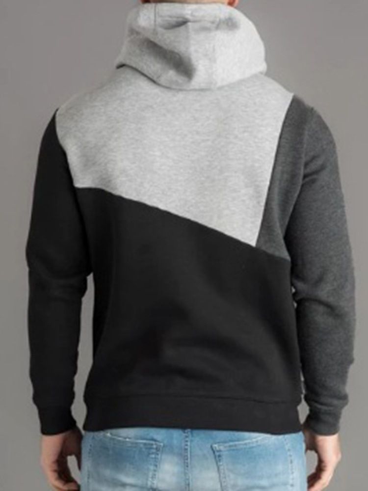 Color Block Thick Fall Pullover Hettegensere For Menn