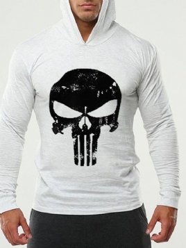 Print Thin Skull Slim Gensere For Menn