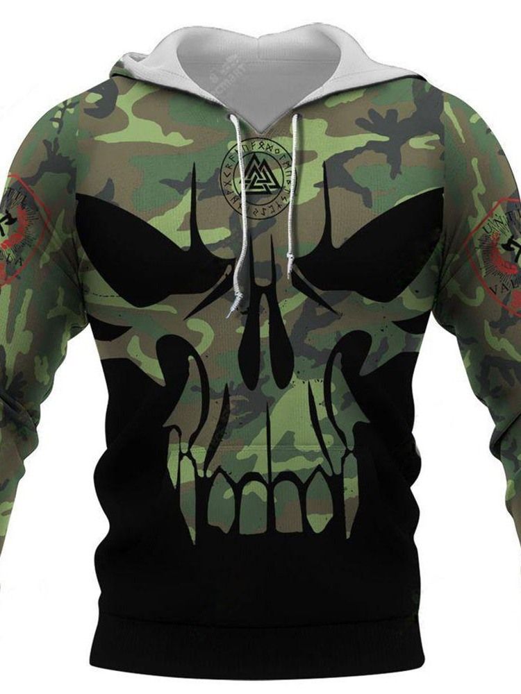 Tykk Camouflage Pullover Pullover Uformelle Hettegensere