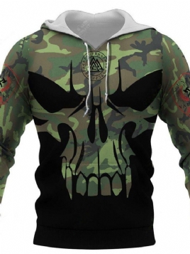 Tykk Camouflage Pullover Pullover Uformelle Hettegensere