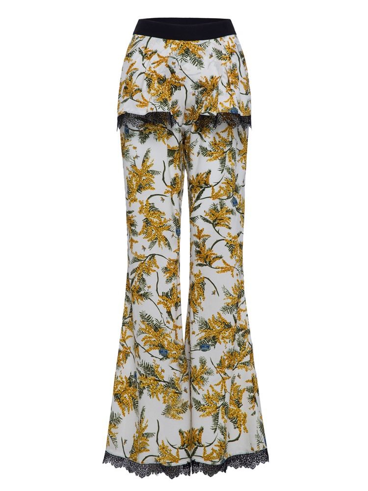 Blomstertrykk Full Lengde Bellbottoms For Kvinner