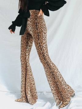 Uformell Slank Leopard-Bukse I Full Lengde