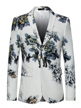 Blomstret Jakkeslag Med To Knapper Vogue White Slim Blazer For Menn