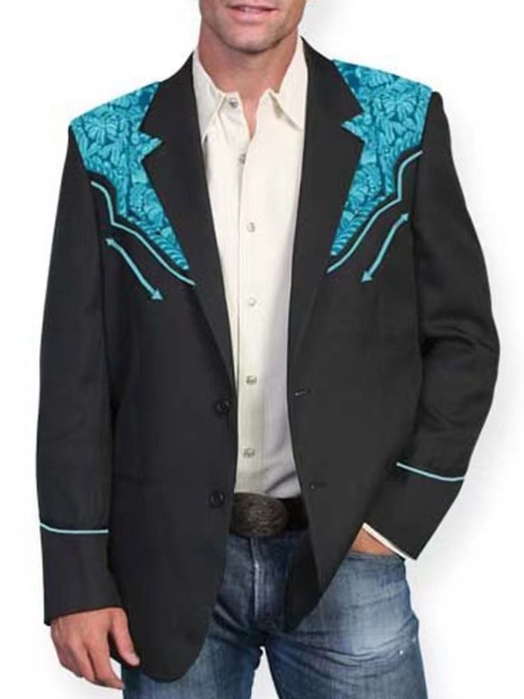 Broderi Enkel-Breasted Slim Leisure Blazer