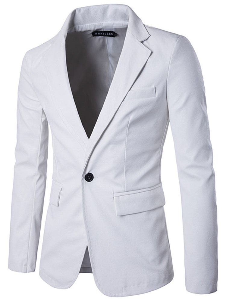 Én Knapps Vogue Pu Slim Blazer For Menn