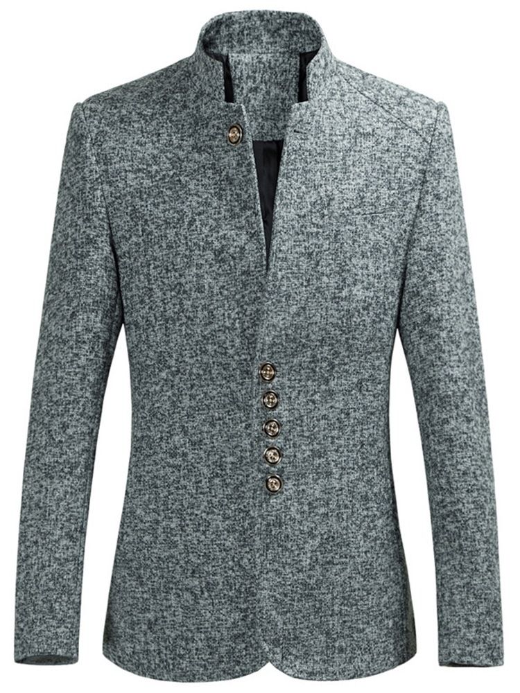 Enkel Mandarin Krage Enkel-Breasted Leisure Blazer