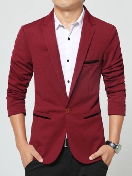 Ensfarget Lomme Slim Vogue Blazer For Menn