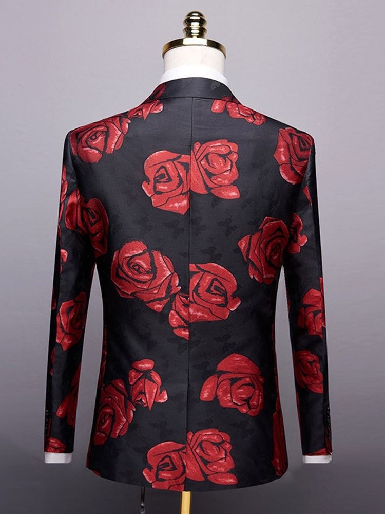 Floral Slim Print Fritid Blazer For Menn