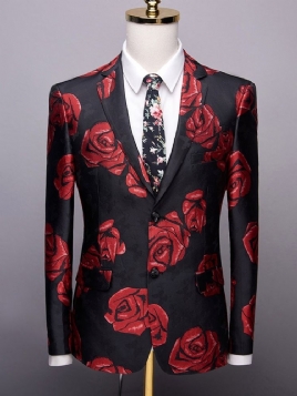 Floral Slim Print Fritid Blazer For Menn