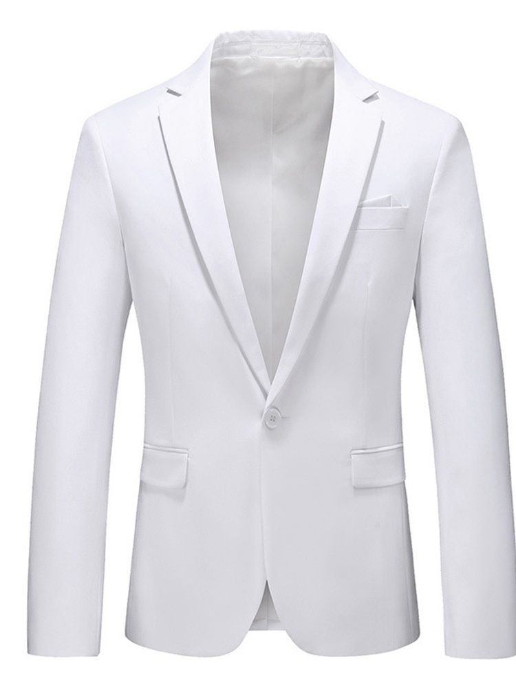 Lapel Slim One Blazer For Menn Med Hakk