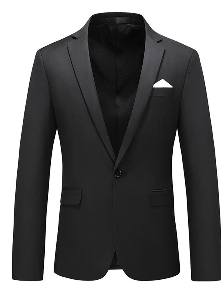 Lapel Slim One Blazer For Menn Med Hakk