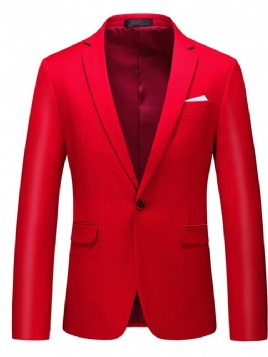 Lapel Slim One Blazer For Menn Med Hakk