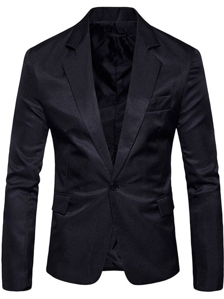 Lapel Slim One Buttons Fritidsblazer Med Hakk For Menn