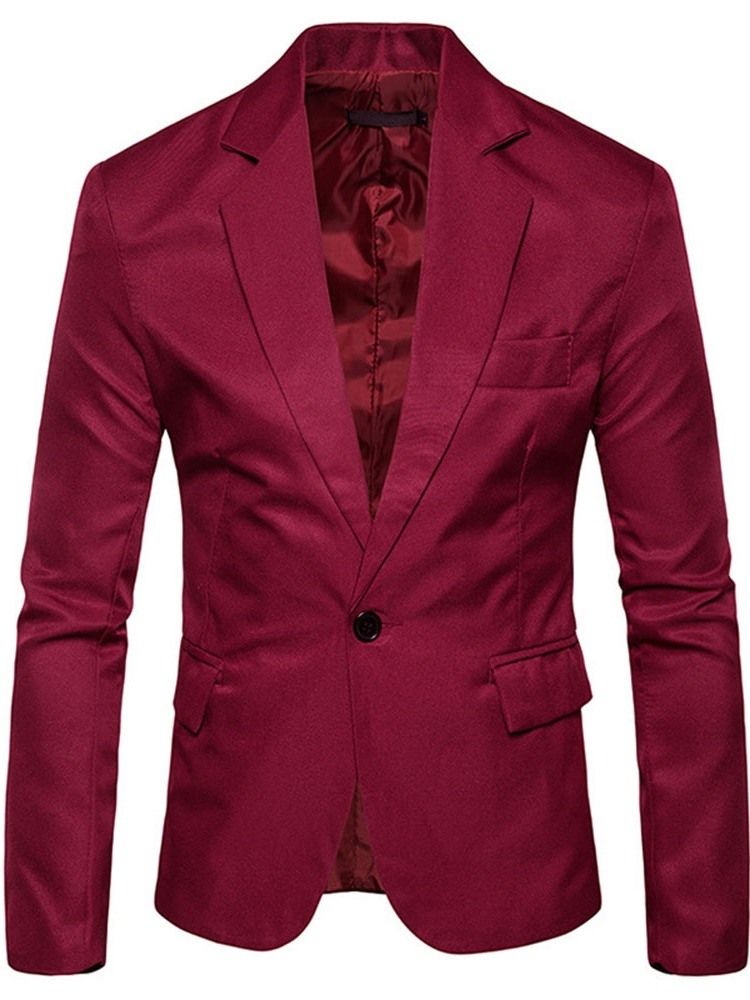 Lapel Slim One Buttons Fritidsblazer Med Hakk For Menn