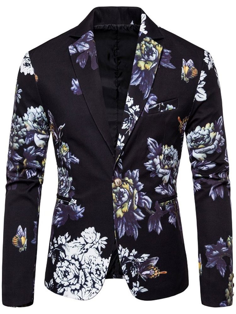 Leisure Blazer Med Hakk I Jakkeslaget Med Blomstertrykk