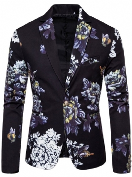 Leisure Blazer Med Hakk I Jakkeslaget Med Blomstertrykk