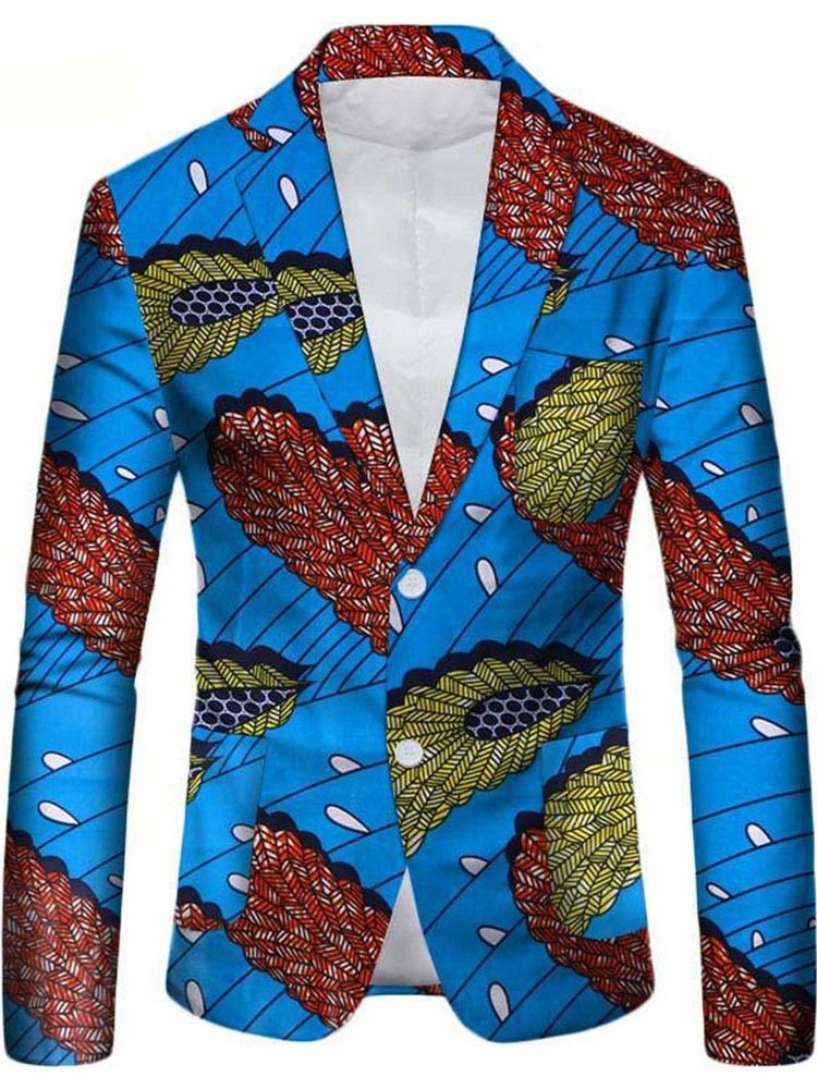 Single-Breasted Hakk Lapel Casual Menns Fritidsblazer