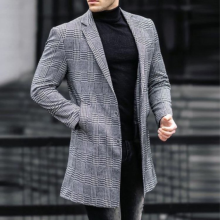 Skriv Ut Single-Breasted Notched Lapel Leisure Blazer