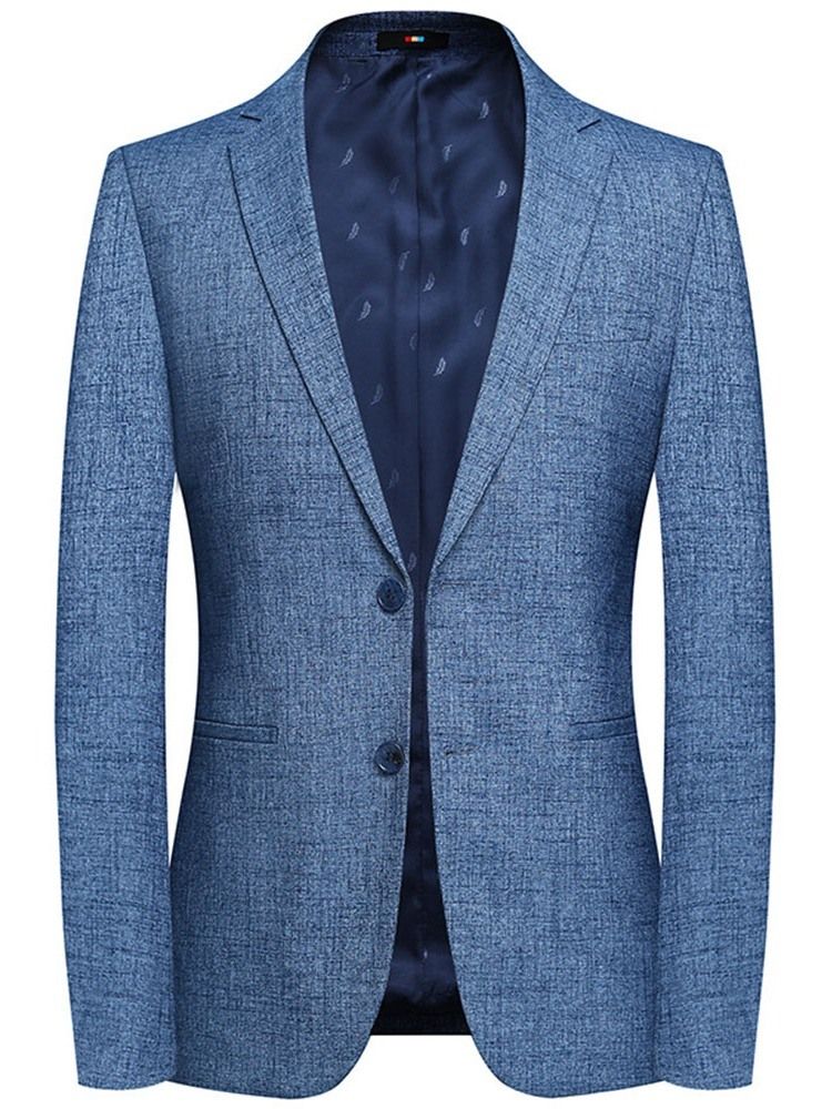 Slank Patchwork Single-Breasted Blazer For Menn