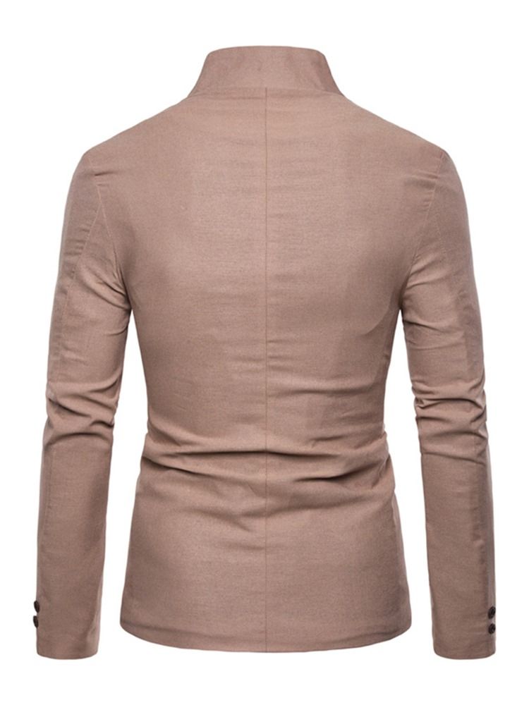 Vanlig Stativ Krage Single-Breasted Lomme For Menn Casual Blazer