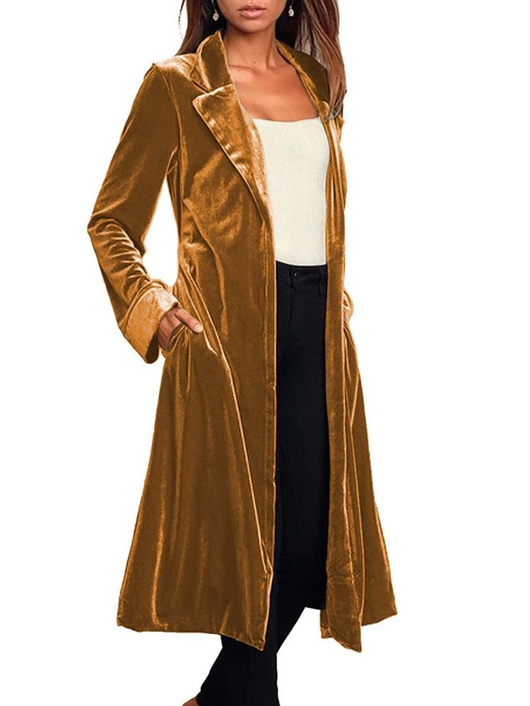 Langt Lapelbelte Western Regular Trench Coat