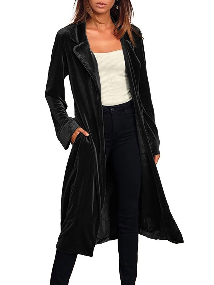 Langt Lapelbelte Western Regular Trench Coat