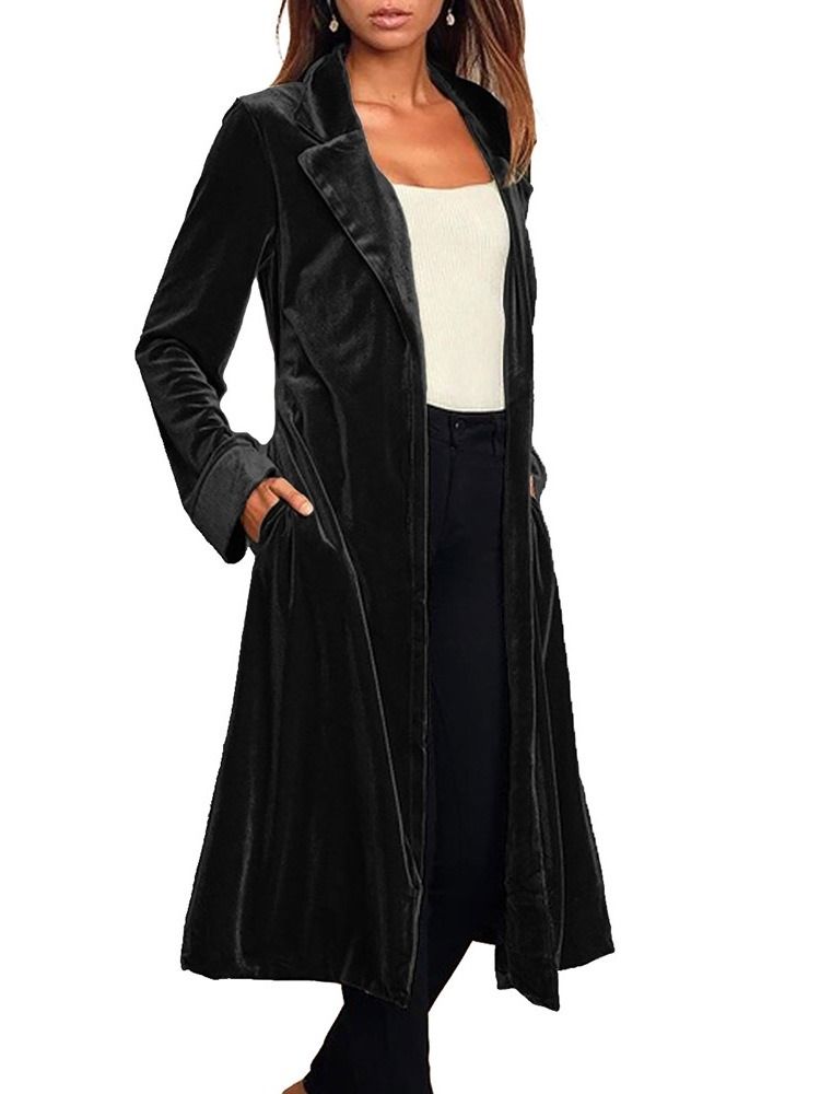 Langt Lapelbelte Western Regular Trench Coat