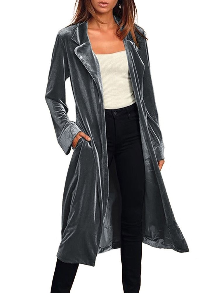 Langt Lapelbelte Western Regular Trench Coat